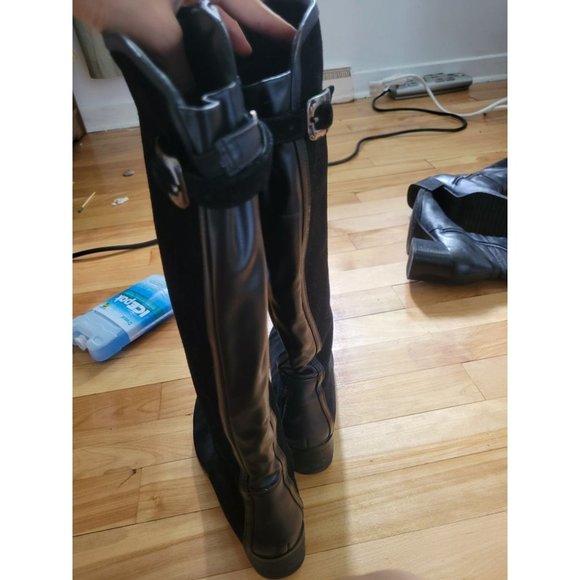 Valdini Black Suede Knee-High Boots – Size 8 | Riding Style - Picture 4 of 4